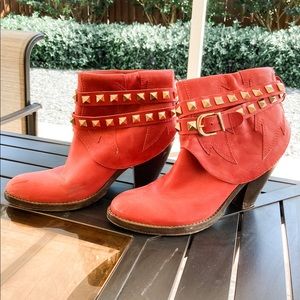 SCHUTZ Red CowGirl Booties